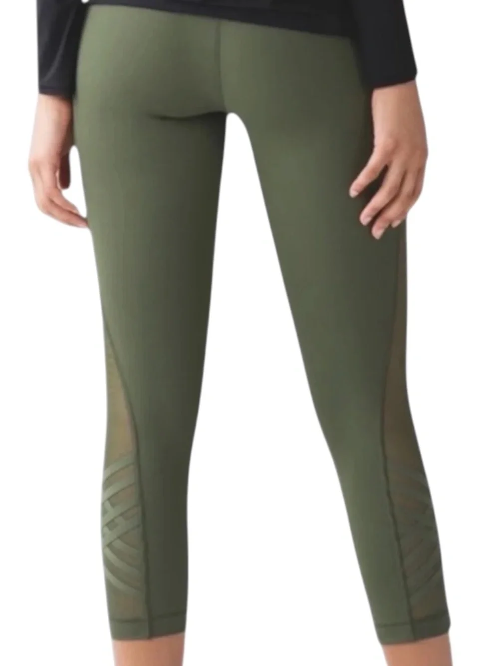 Lululemon Minimalist Crop Leggings Fatigue Green Size 6